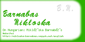 barnabas mikloska business card